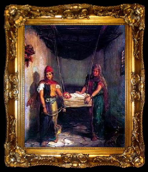 framed  unknow artist Arab or Arabic people and life. Orientalism oil paintings 311, ta009-2